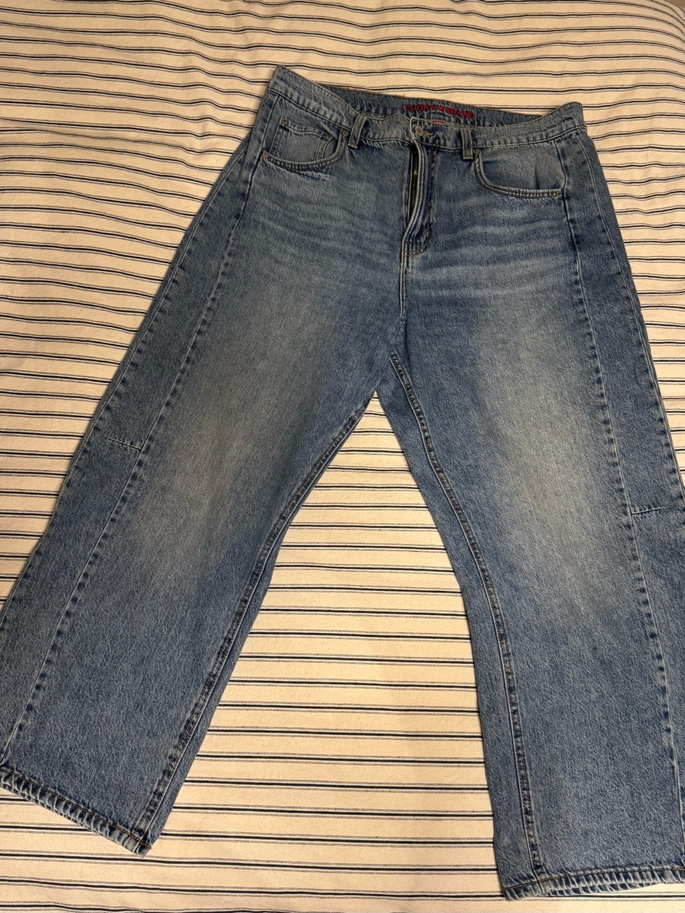 Lucky Brand Barrel Leg Jeans Size 14/32 Blue Denim Mid Rise